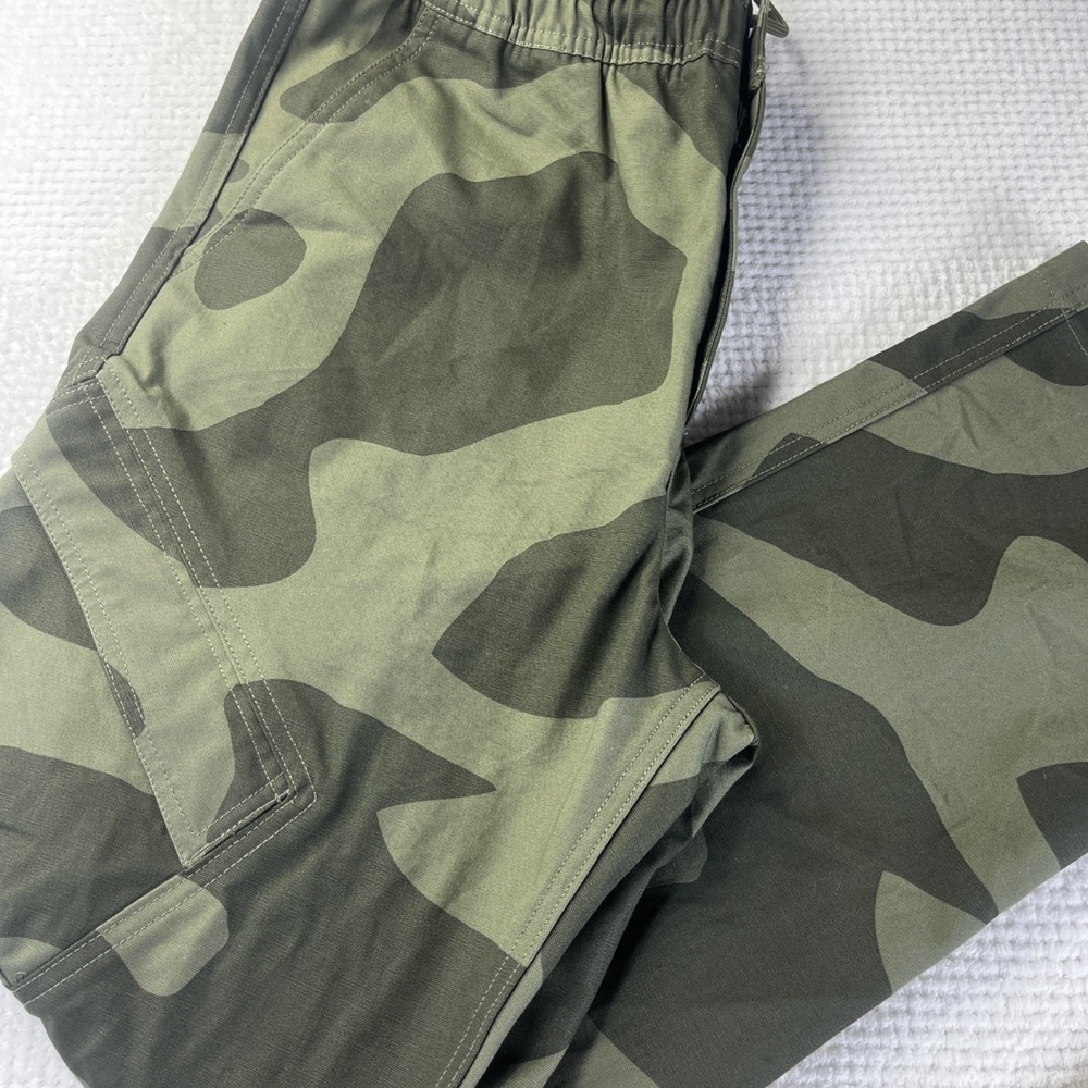 Jordan Mens Camo Cargo Pants Green Black Jumpman Utility Trousers Size Medium